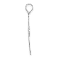 Sterling Silver Rhodium-plated Polished Heart Cross Pendant