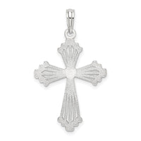 Sterling Silver Rhodium-plated Polished Heart Cross Pendant