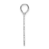 Sterling Silver Rhodium-plated Polished Fancy Lacy Cross Pendant