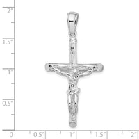 Sterling Silver Rhodium-plated Textured Crucifix Pendant
