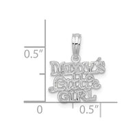 Sterling Silver Rhodium-plated Polished DADDYS LITTLE GIRL Pendant