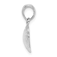 Sterling Silver Rhodium-plated Polished Football Pendant