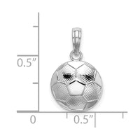 Sterling Silver Rhodium-plated Polished/Textured Soccer Ball Pendant