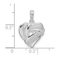 Sterling Silver Rhodium-plated Polished Wrap Design Heart Pendant