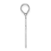 Sterling Silver Rhodium-plated Polished Flat Latin Cross Pendant