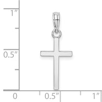 Sterling Silver Rhodium-plated Polished Flat Latin Cross Pendant