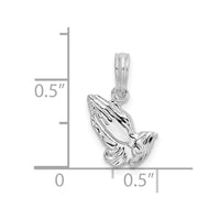 Sterling Silver Rhodium-plated Polished Praying Hands Pendant
