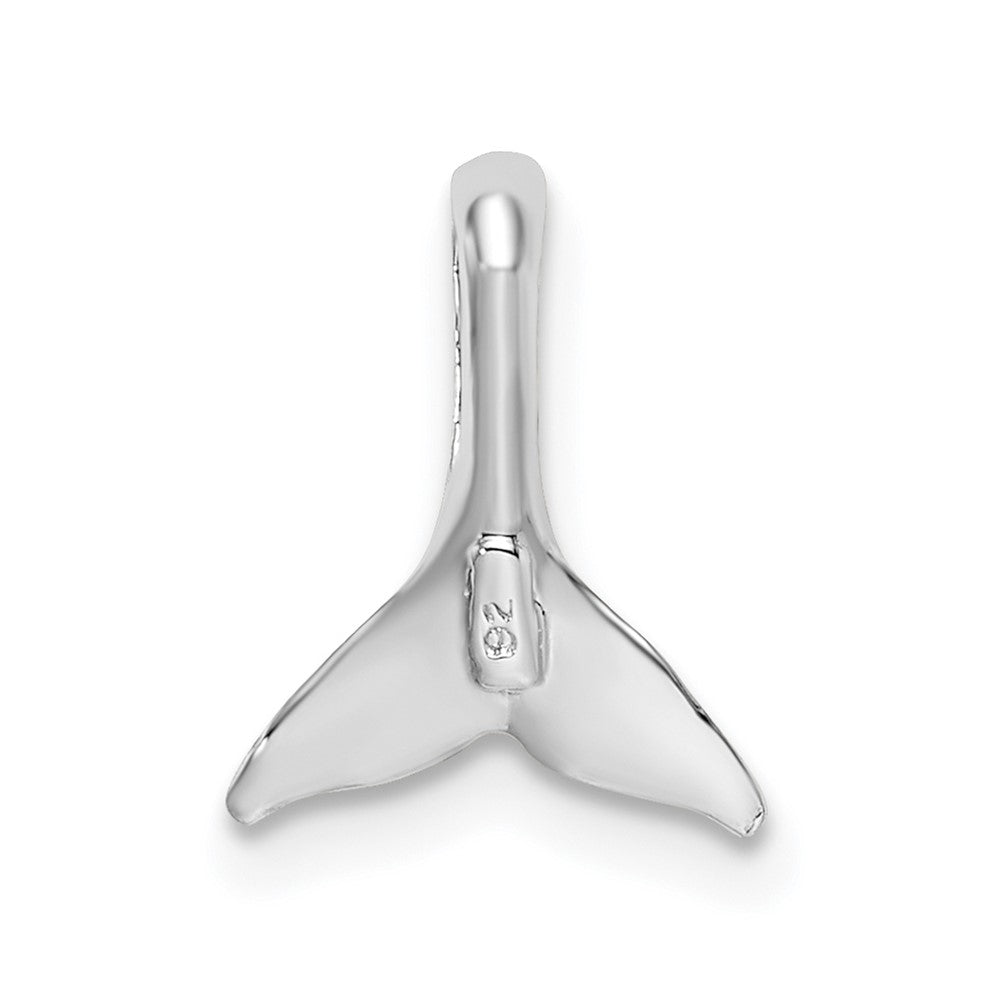 Sterling Silver Rhodium-plated Polished Mini Whale Tail Slide
