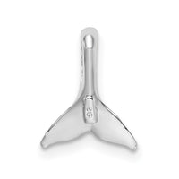 Sterling Silver Rhodium-plated Polished Mini Whale Tail Slide