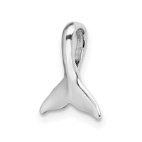Sterling Silver Rhodium-plated Polished Mini Whale Tail Slide