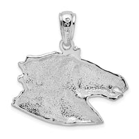 Sterling Silver Rhodium-plated Polished Horse Head Pendant