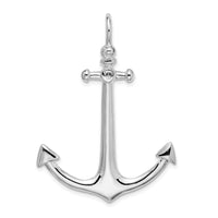 Sterling Silver Rhodium-plated Polished 3D Large Anchor Pendant