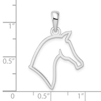 Sterling Silver Rhodium-plated Polished Cut-out Horse Head Pendant