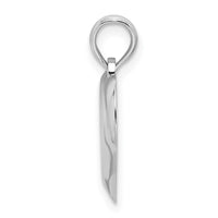 Sterling Silver Rhodium-plated Polished Teardrop Heart Pendant