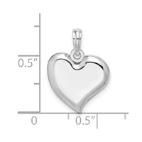 Sterling Silver Rhodium-plated Polished Teardrop Heart Pendant