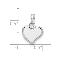 Sterling Silver Rhodium-plated Polished Small Teardrop Heart Pendant