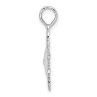 Sterling Silver Rhodium-plated Polished Smiling Sun Pendant