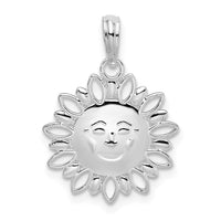 Sterling Silver Rhodium-plated Polished Smiling Sun Pendant
