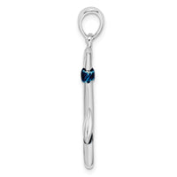 Sterling Silver Rhodium-plated Polished 3D Enameled Fish Hook Pendant