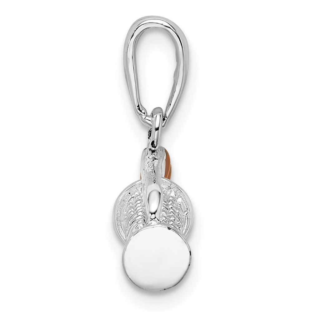 Sterling Silver Rhodium-plated Polished 3D Enameled Golf Bag Pendant