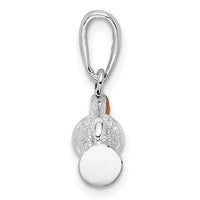 Sterling Silver Rhodium-plated Polished 3D Enameled Golf Bag Pendant