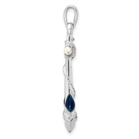 Sterling Silver Rhodium-plated Polished 3D Enameled Anchor Pendant