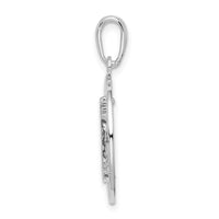 Sterling Silver Polished Enamel Hilton Head w/Lighthouse Pendant