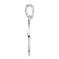 Sterling Silver Rhodium-plated Enamel Traverse CityMI w/Cherry Pendant