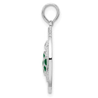 Sterling Silver Rhodium-plated Enameled Turks Caicos w/Turtle Pendant