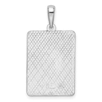 Sterling Silver Rhodium-plated Enameled Large Key West Mile 0 Pendant
