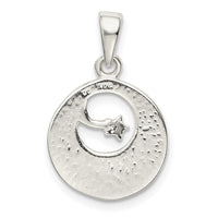 Sterling Silver Flash Gold Plated LOVE YOU TO THE MOON Pendant