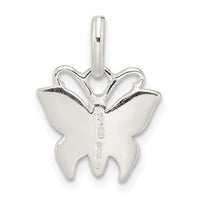 Sterling Silver Polished Enameled Butterfly Pendant