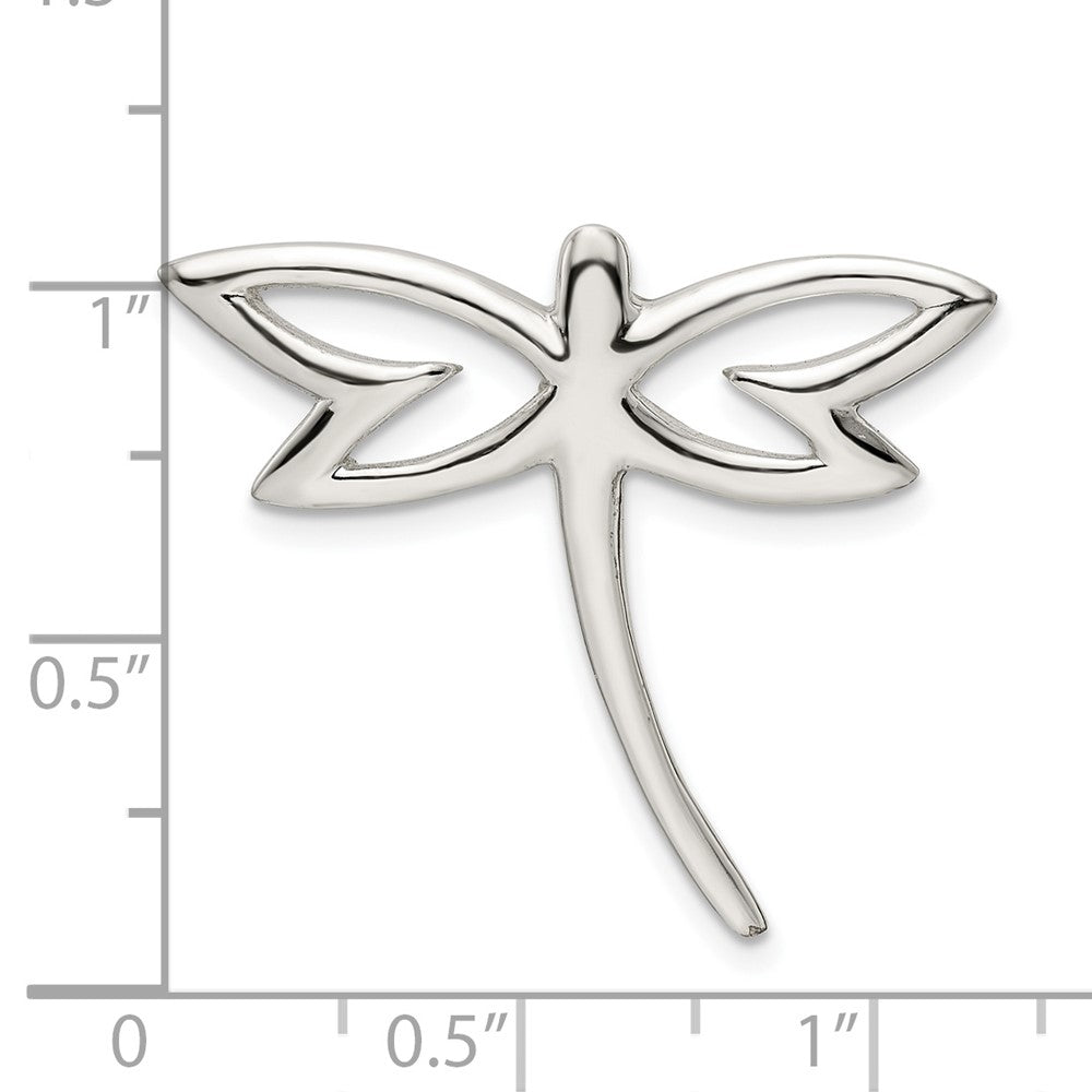 Sterling Silver Polished Dragonfly Chain Slide