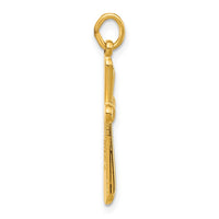 Sterling Silver Gold-plated Polished Round Tapered Ends Cross Pendant