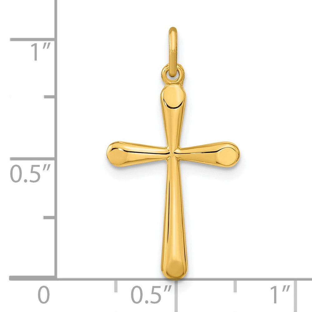 Sterling Silver Gold-plated Polished Round Tapered Ends Cross Pendant