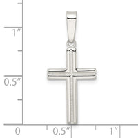Sterling Silver Polished and Satin Center Latin Cross Pendant
