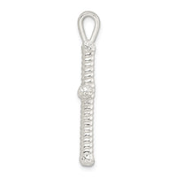Sterling Silver Polished Twisted Hollow Latin Cross Pendant