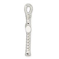 Sterling Silver Polished Twisted Hollow Large Latin Cross Pendant