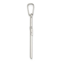 Sterling Silver Polished w/Lines Latin Cross Pendant