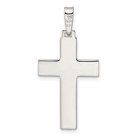 Sterling Silver Polished w/Lines Latin Cross Pendant