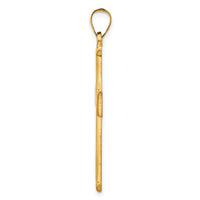 Sterling Silver Gold-tone Polished Solid Cross Pendant