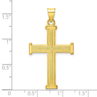 Sterling Silver Gold-tone Polished Solid Cross Pendant