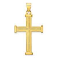 Sterling Silver Gold-tone Polished Solid Cross Pendant