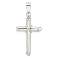 Sterling Silver Polished X Center Hollow Tube Cross Pendant