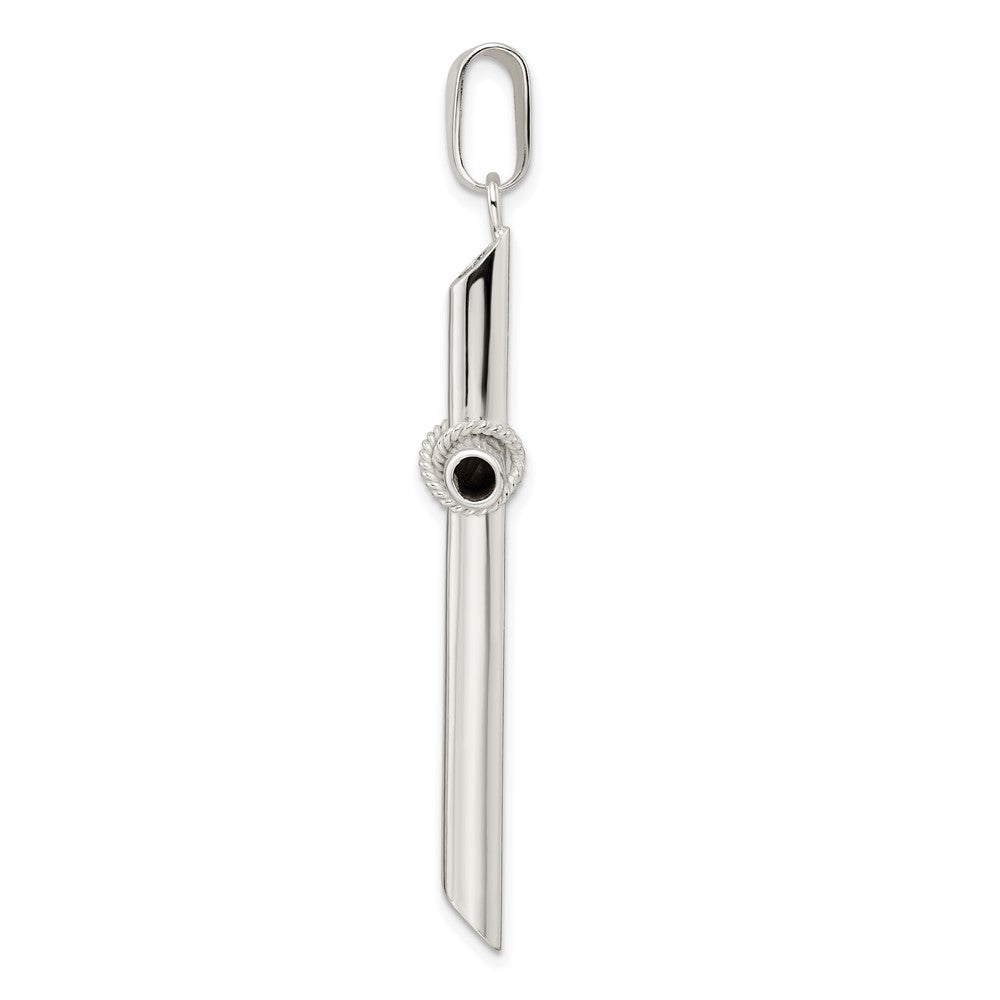 Sterling Silver Polished X Center Large Hollow Tube Cross Pendant