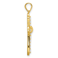 Sterling Silver Gold-plated CZ Cross Pendant