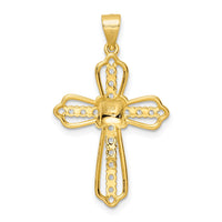 Sterling Silver Gold-plated CZ Cross Pendant