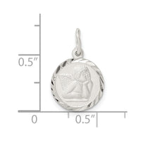 Sterling Silver Polished Satin and D/C Cherub Circle Charm