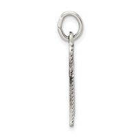Sterling Silver Solid Antiqued and Textured Chai Symbol Pendant