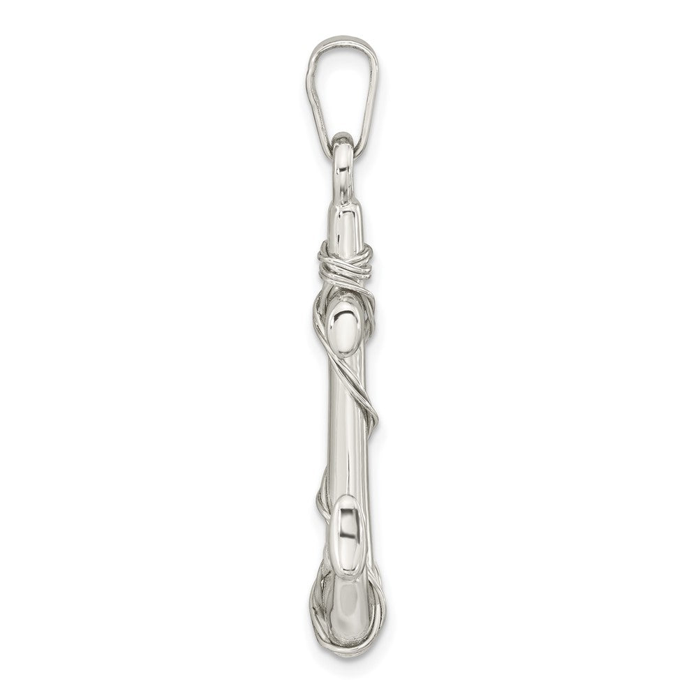 Sterling Silver Polished 3D Anchor Pendant